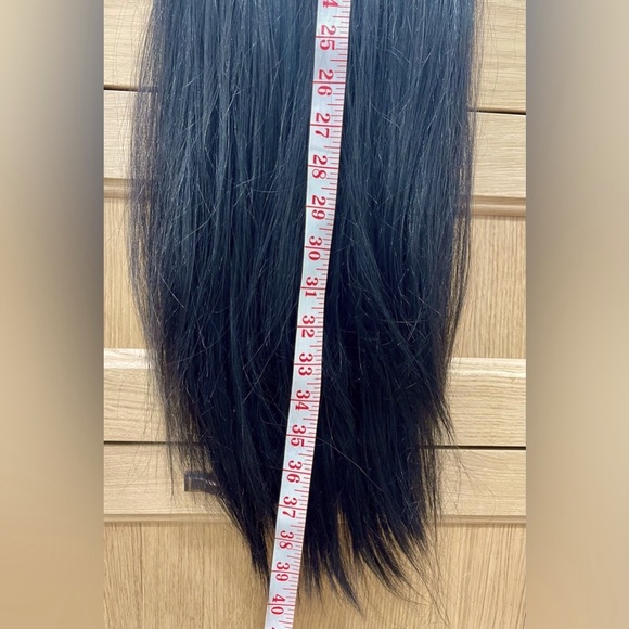 HAIR, 40” long, straight, bangs/layered at front.  Jet black - Picture 3 of 12